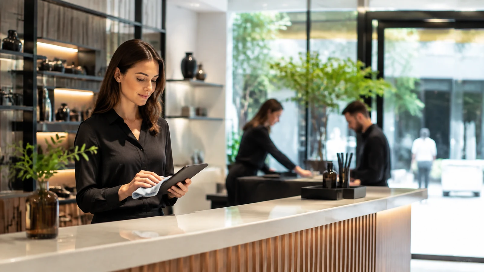 Devanture de boutique sur une rue piétonne
